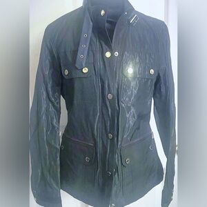 UNIQUE CALVIN KLEIN GREEN OIL SLICK MILITARY JACKET